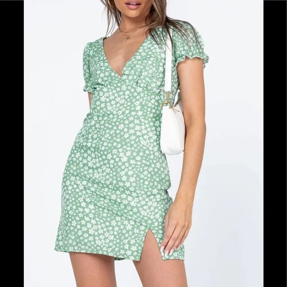 Princess Polly | Dresses | Nwot Kasey Mini Dress Green | Poshmark